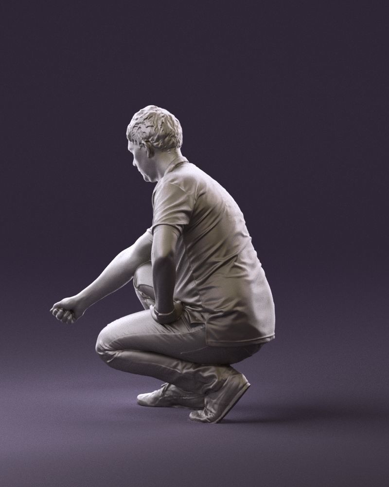 001044 man in yellow polo and shoes 3D Print Ready 3D print model_8