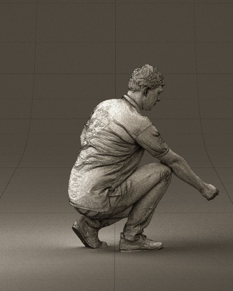 001044 man in yellow polo and shoes 3D Print Ready 3D print model_29