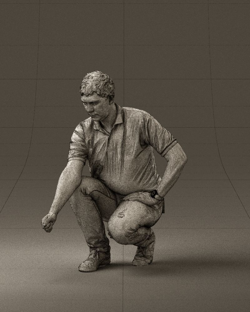 001044 man in yellow polo and shoes 3D Print Ready 3D print model_35