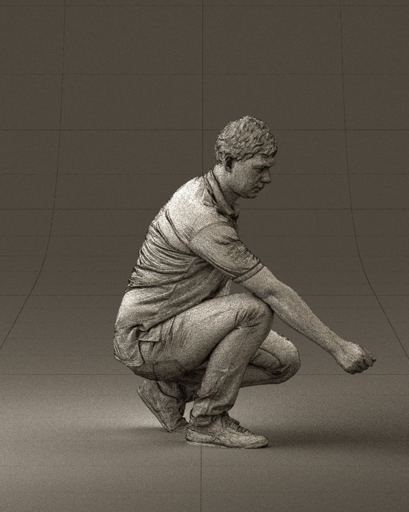 001044 man in yellow polo and shoes 3D Print Ready 3D print model_28