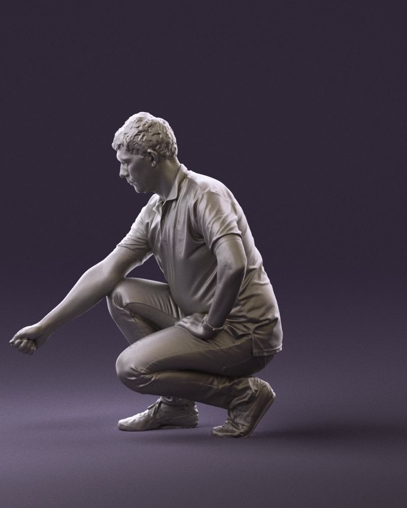 001044 man in yellow polo and shoes 3D Print Ready 3D print model_9