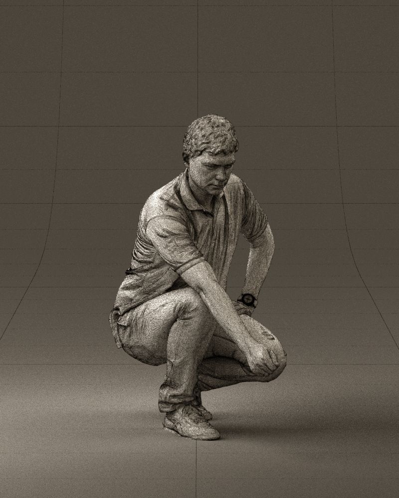 001044 man in yellow polo and shoes 3D Print Ready 3D print model_27