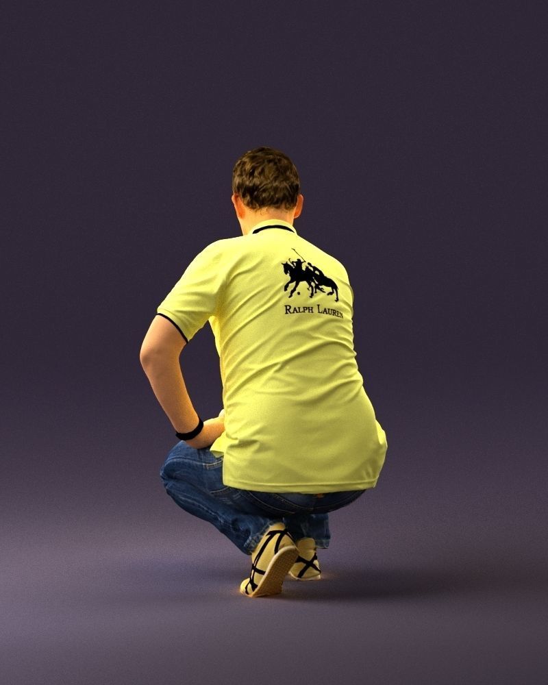 001044 man in yellow polo and shoes 3D Print Ready 3D print model_19