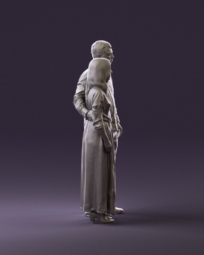 001045 man in tshirt jeans blonde woman in dress 3D print Ready 3D print model_4