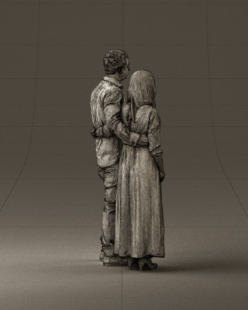 001045 man in tshirt jeans blonde woman in dress 3D print Ready 3D print model_29