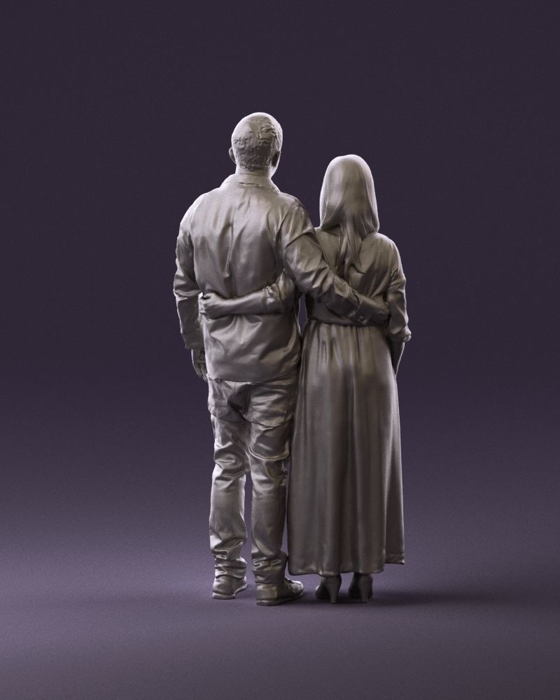 001045 man in tshirt jeans blonde woman in dress 3D print Ready 3D print model_6