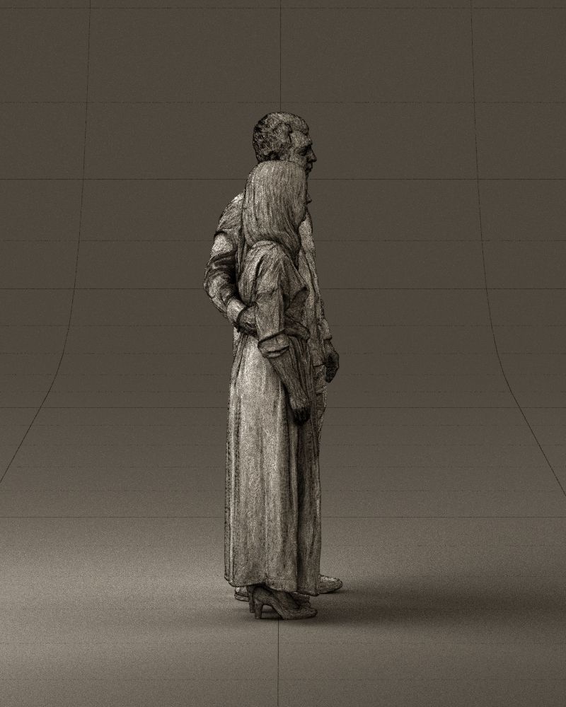 001045 man in tshirt jeans blonde woman in dress 3D print Ready 3D print model_28