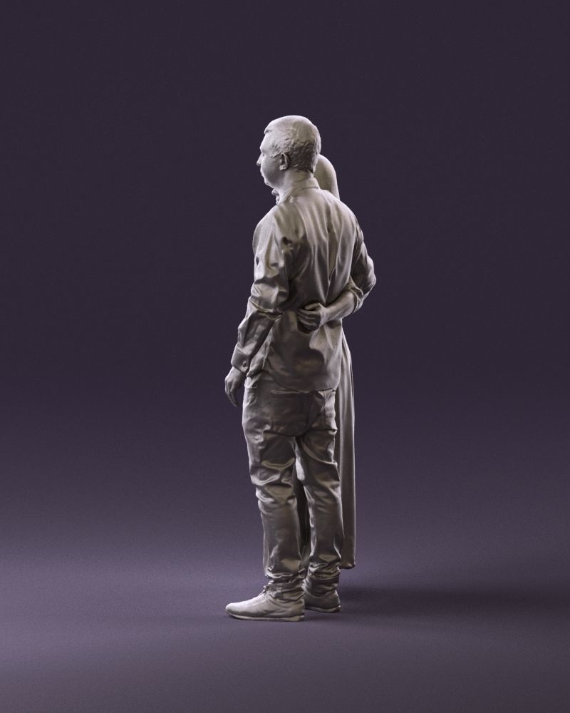 001045 man in tshirt jeans blonde woman in long 3D model_20