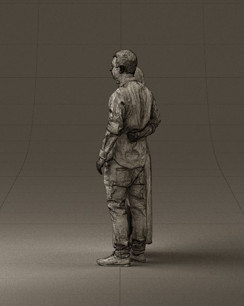 001045 man in tshirt jeans blonde woman in long 3D model_32