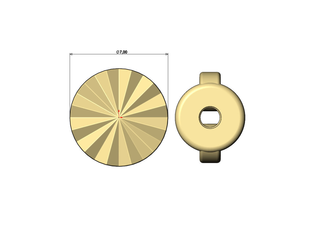 Faceted coin stud earring 3D print model_6