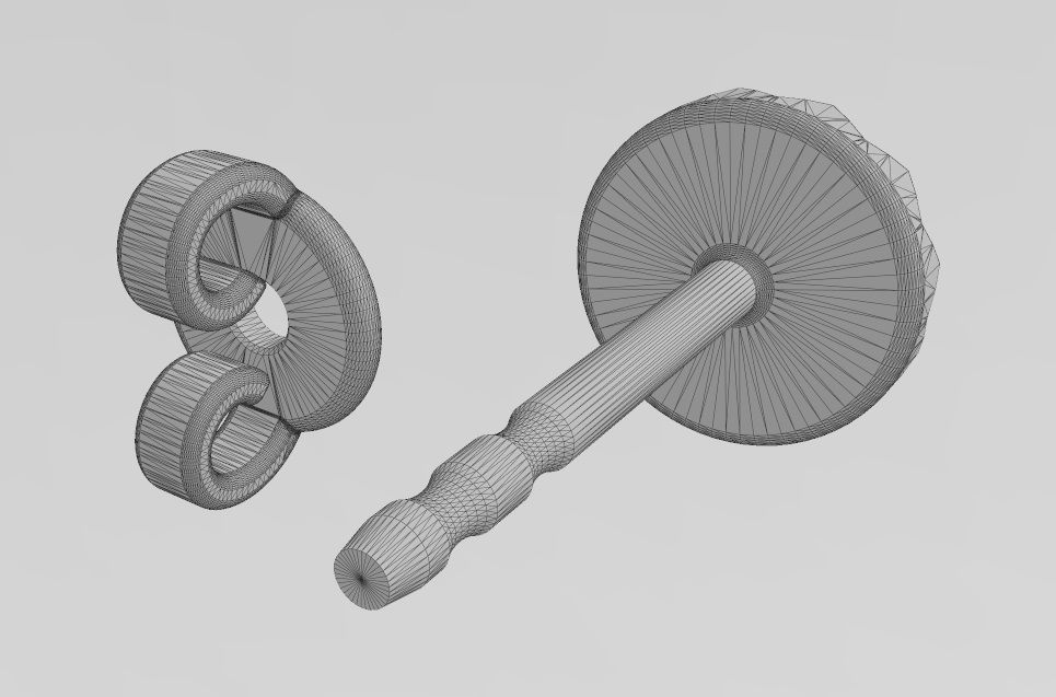 Faceted coin stud earring 3D print model_13