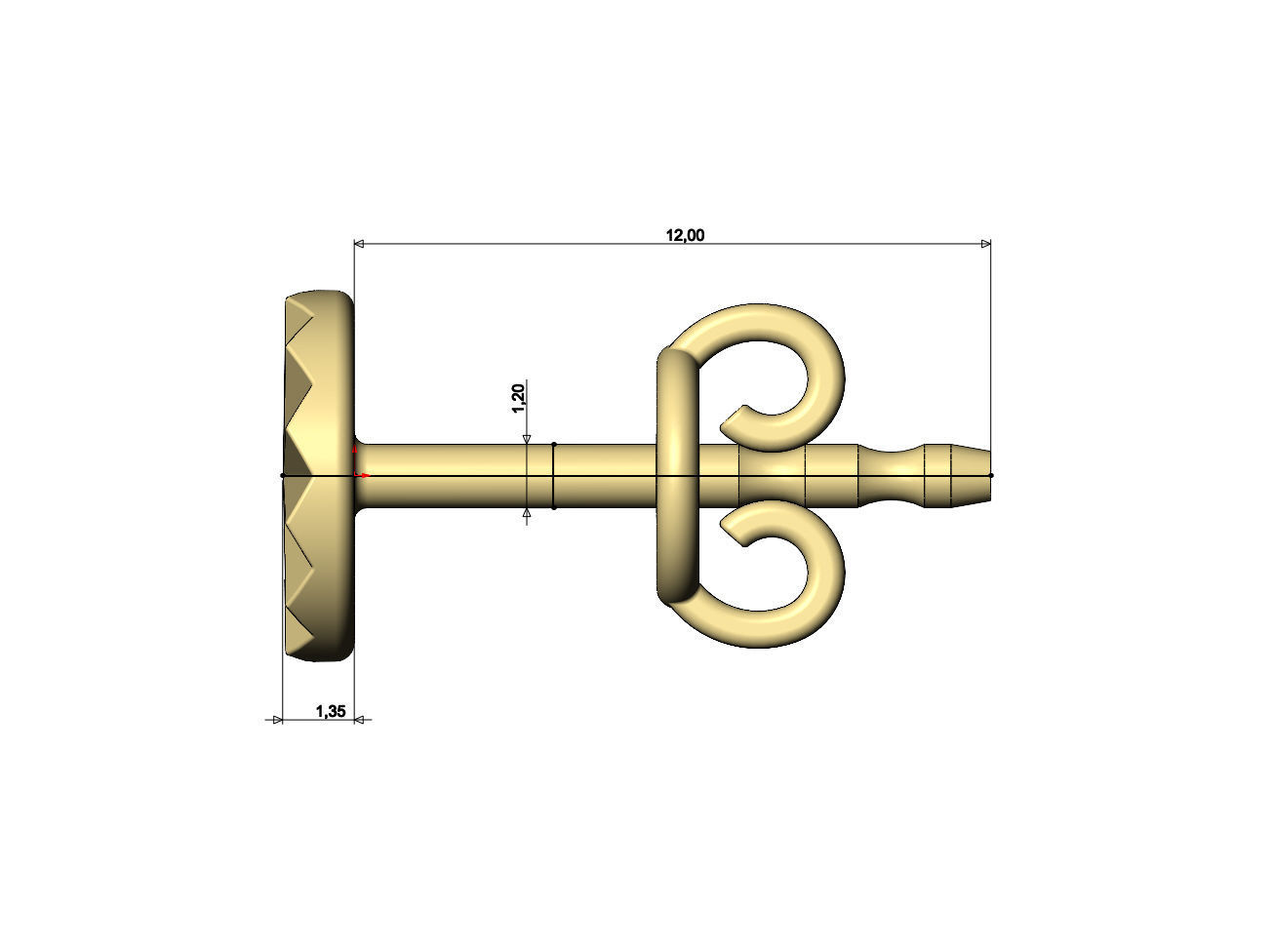 Faceted coin stud earring 3D print model_7