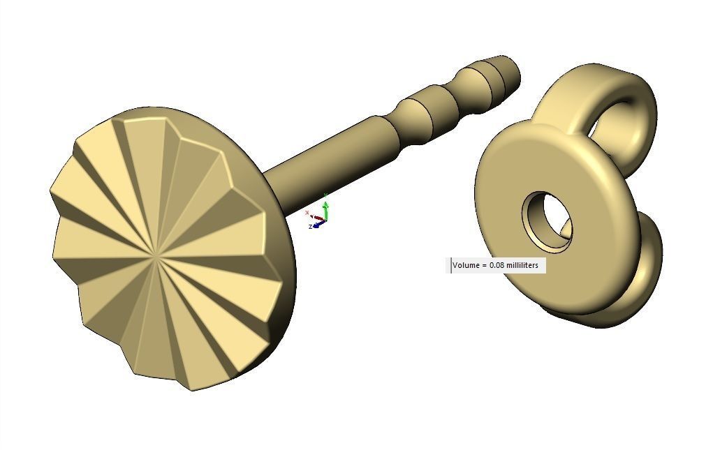 Faceted coin stud earring 3D print model_12