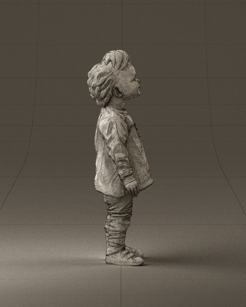 001046 little blonde kid in white 3D Print Ready 3D print model_28