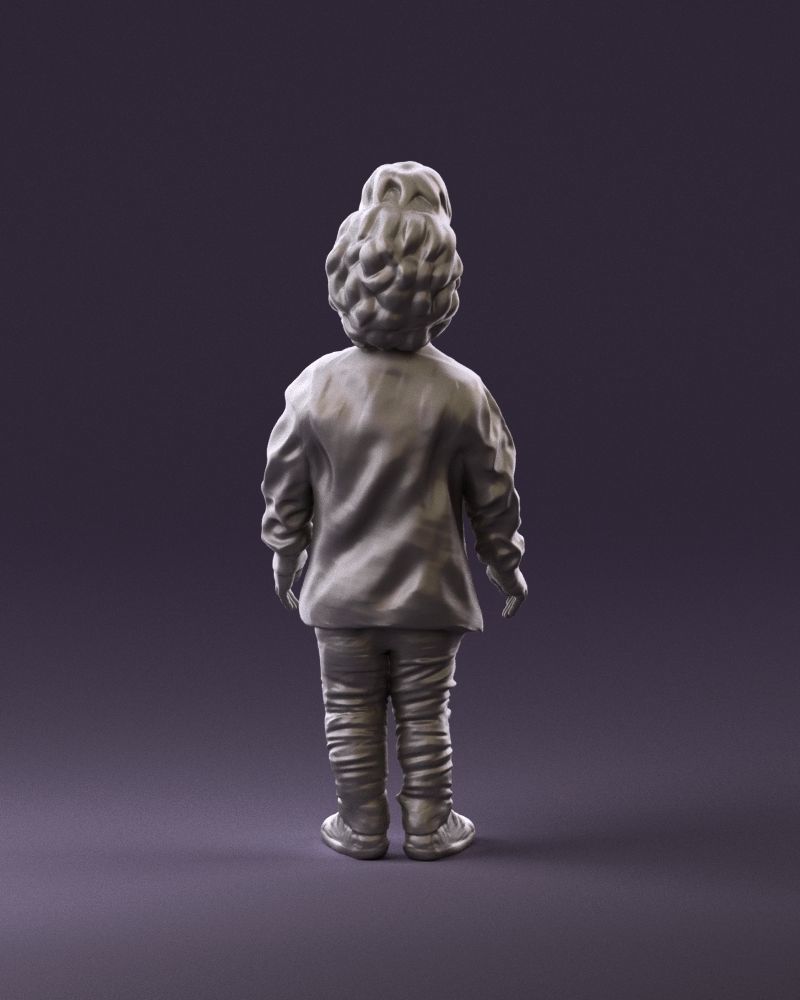 001046 little blonde kid in white 3D Print Ready 3D print model_6