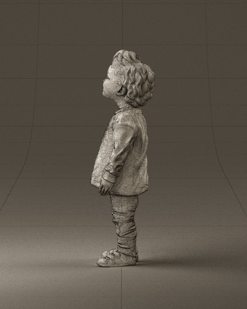 001046 little blonde kid in white 3D Print Ready 3D print model_32