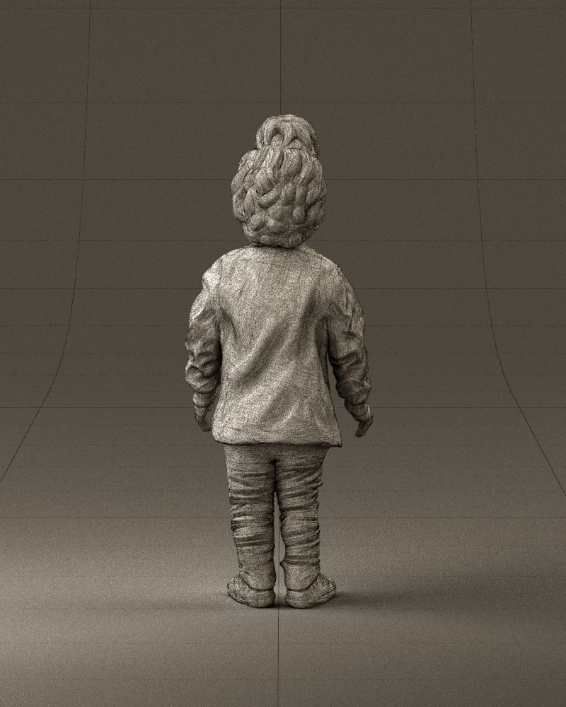 001046 little blonde kid in white 3D Print Ready 3D print model_30