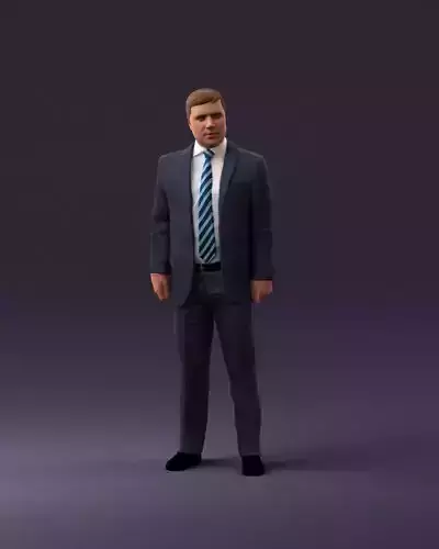 001047 serious businesman in blue suit