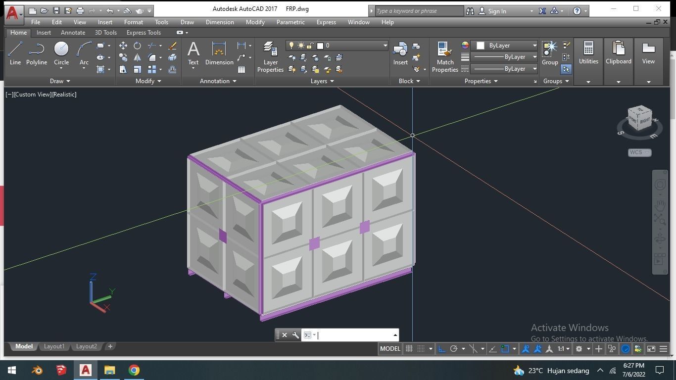 FRP Water Tank Free 3D model_1