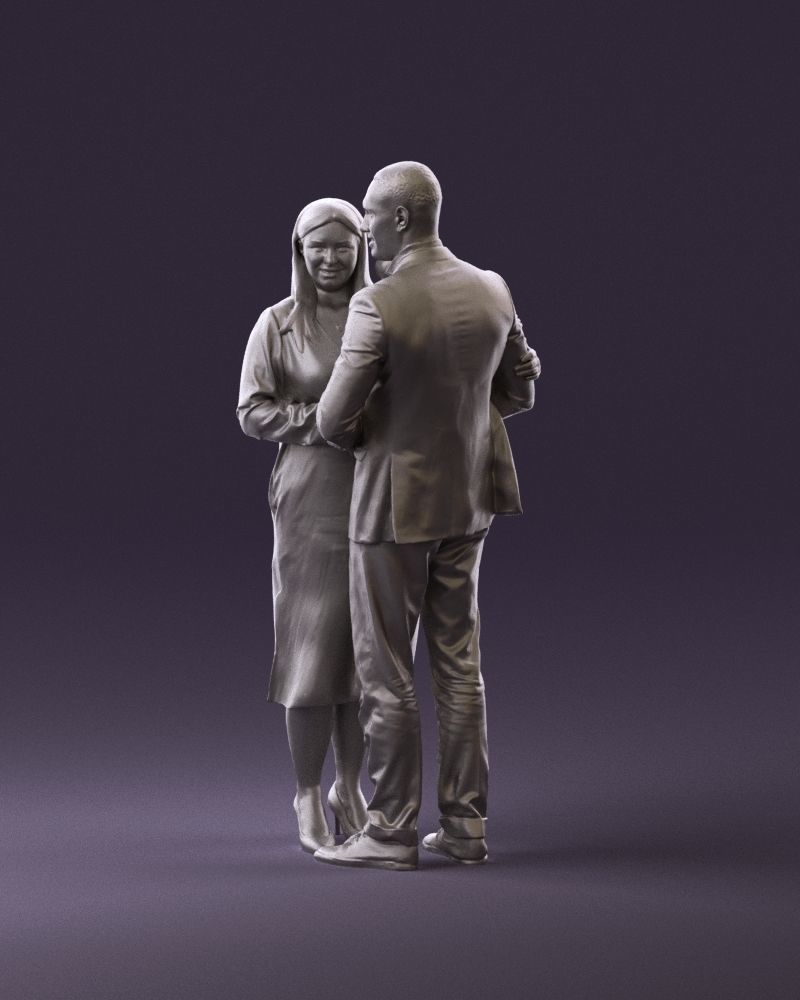 001048 man in gray suit woman in black baby 3D Print Ready 3D print model_9