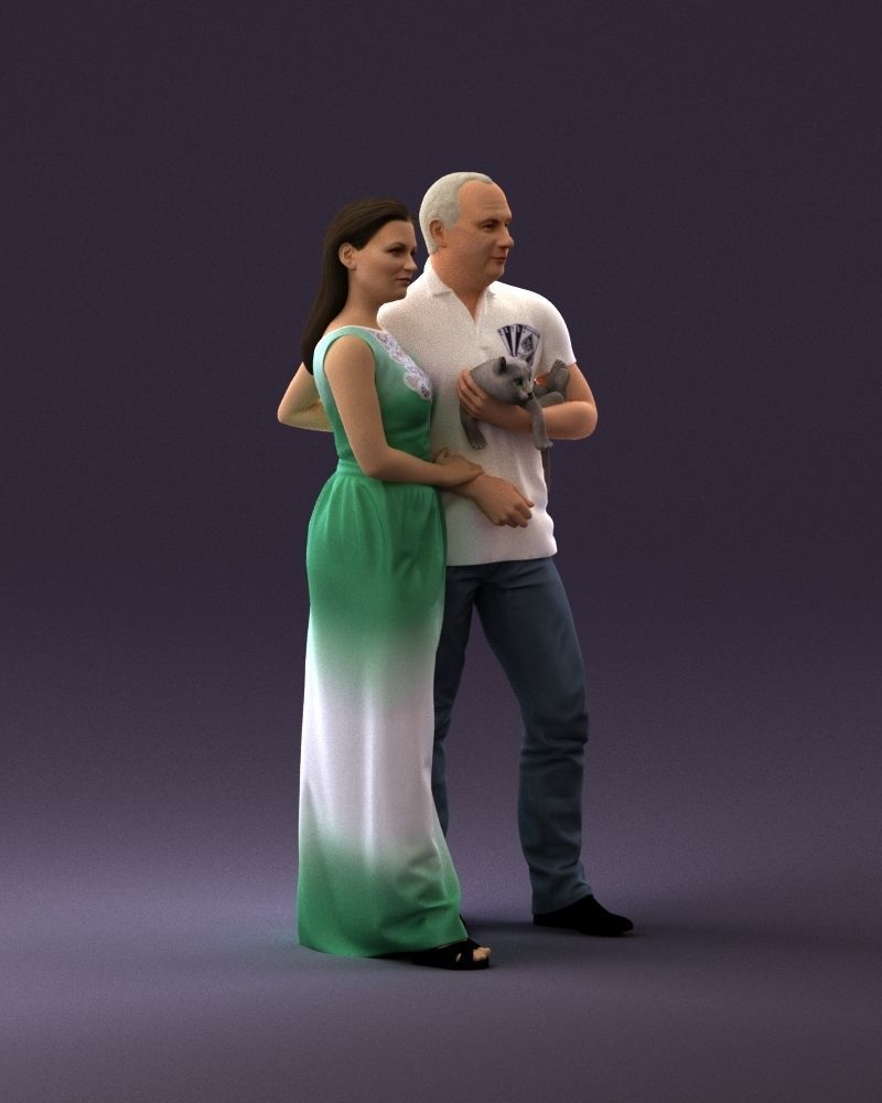 001050 man and woman of moddle age with cat 3D model_3