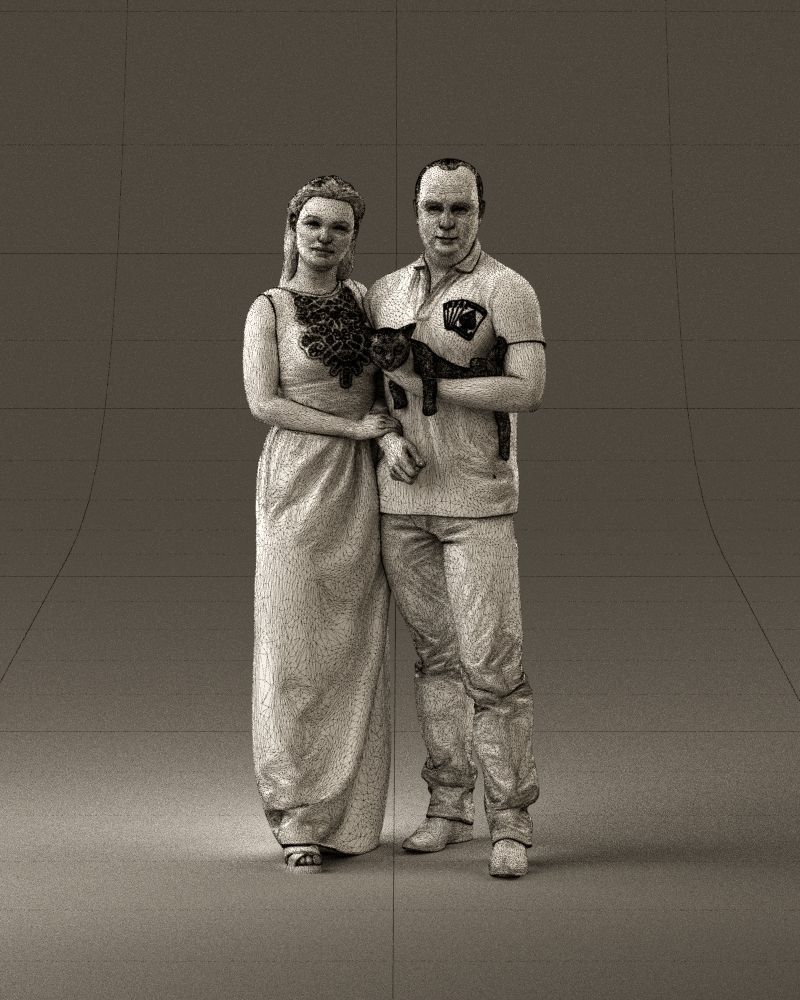 001050 man and woman of moddle age with cat 3D model_24