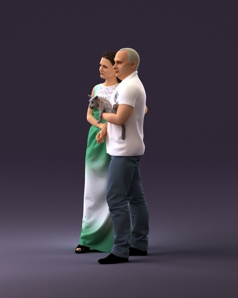 001050 man and woman of moddle age with cat 3D model_9