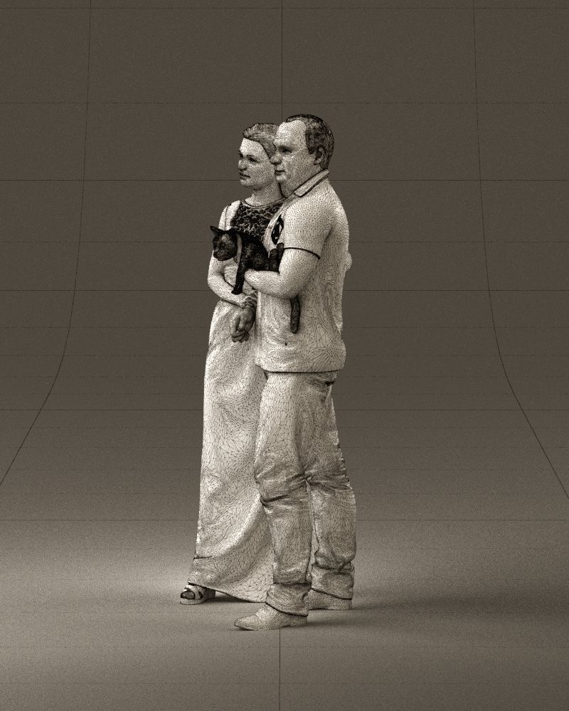001050 man and woman of moddle age with cat 3D model_33