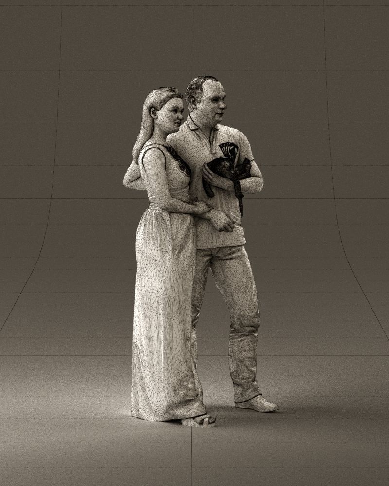 001050 man and woman of moddle age with cat 3D model_27