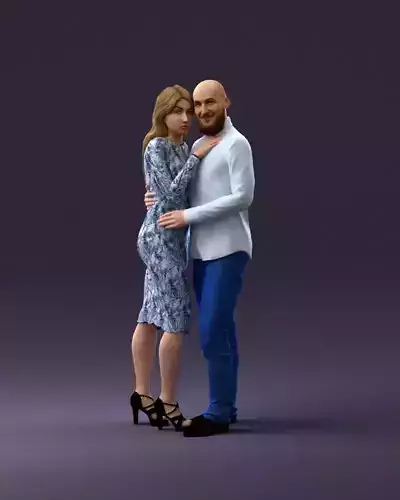 001051 man in white top blue pants and woman