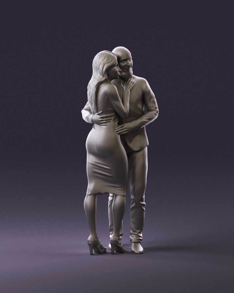 001051 man in white top blue pants and woman 3D Print Ready 3D print model_3