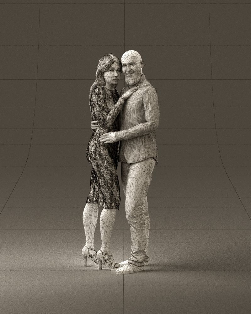 001051 man in white top blue pants and woman 3D Print Ready 3D print model_24