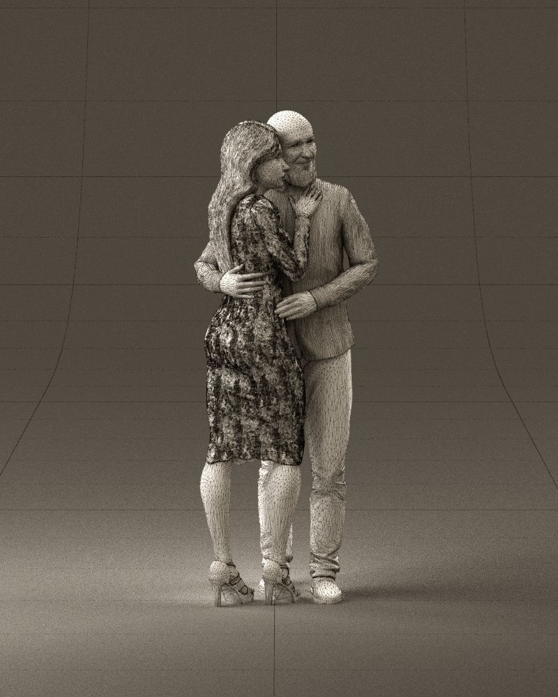 001051 man in white top blue pants and woman 3D Print Ready 3D print model_27