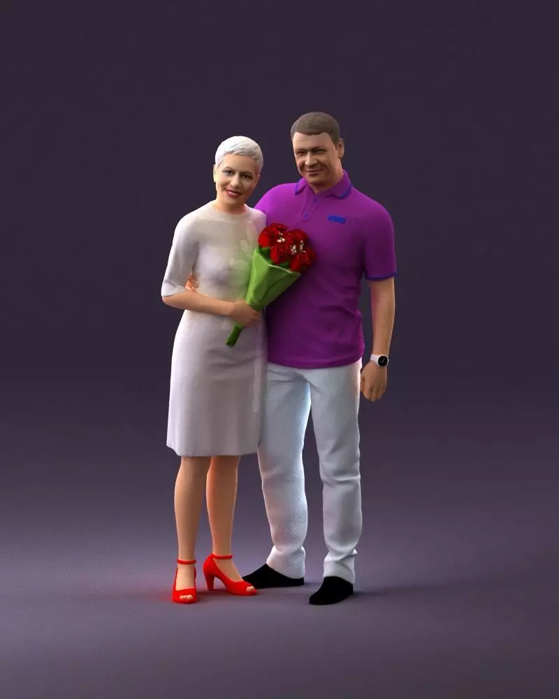 001052 man in purple polo with woman 3D model_0