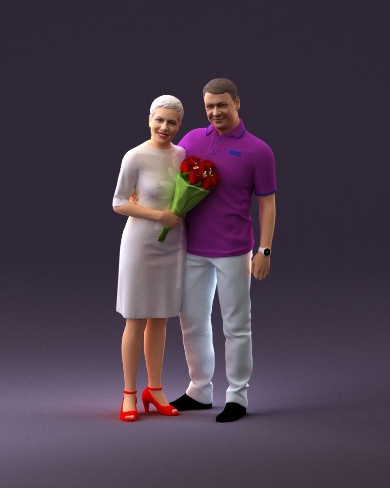 001052 man in purple polo with woman 3D Print Ready 3D print model_12