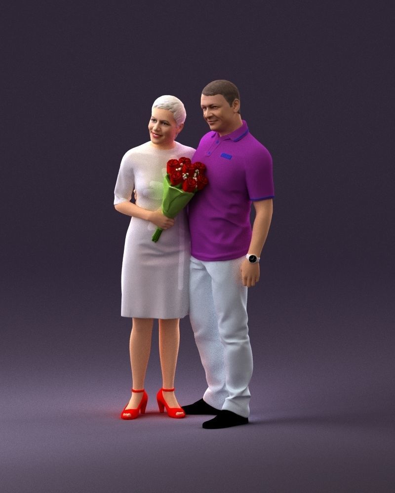 001052 man in purple polo with woman 3D Print Ready 3D print model_22