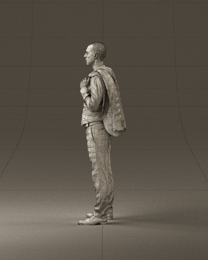 001055 man in gray three piece suit 3D model_32
