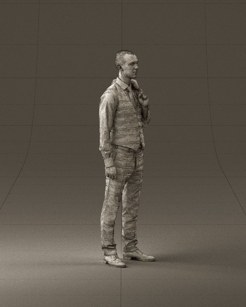 001055 man in gray three piece suit 3D model_27