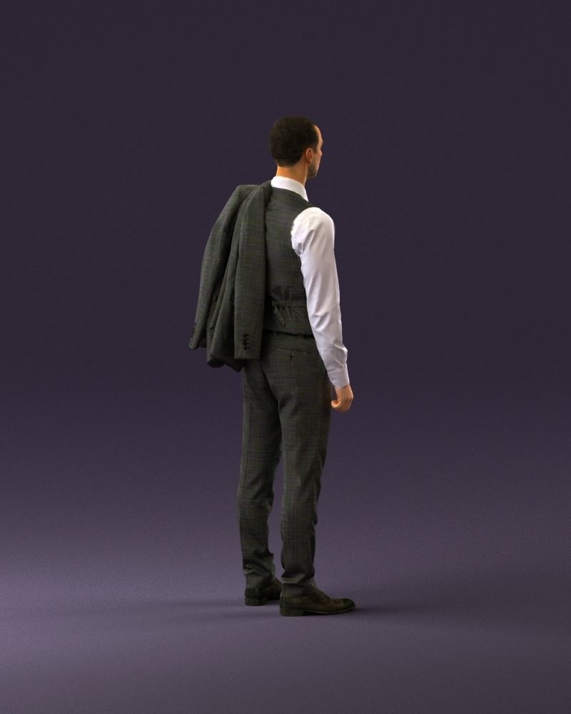 001055 man in gray three piece suit 3D model_5