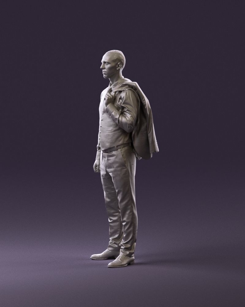 001055 man in gray three piece suit 3D model_21