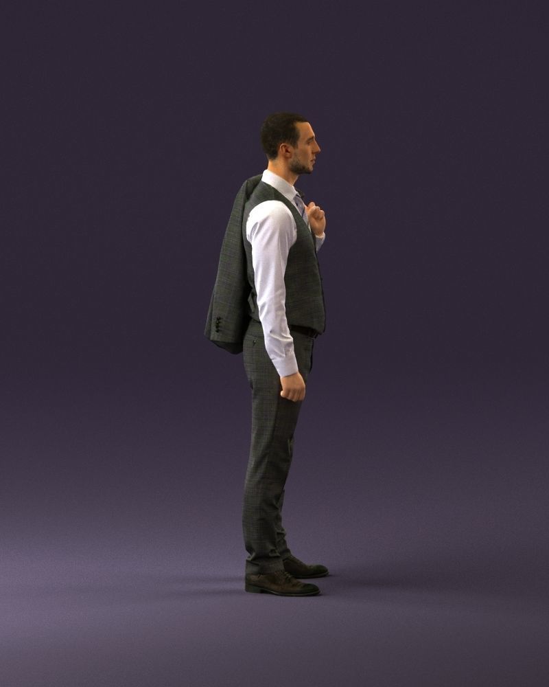 001055 man in gray three piece suit 3D Print Ready 3D print model_17