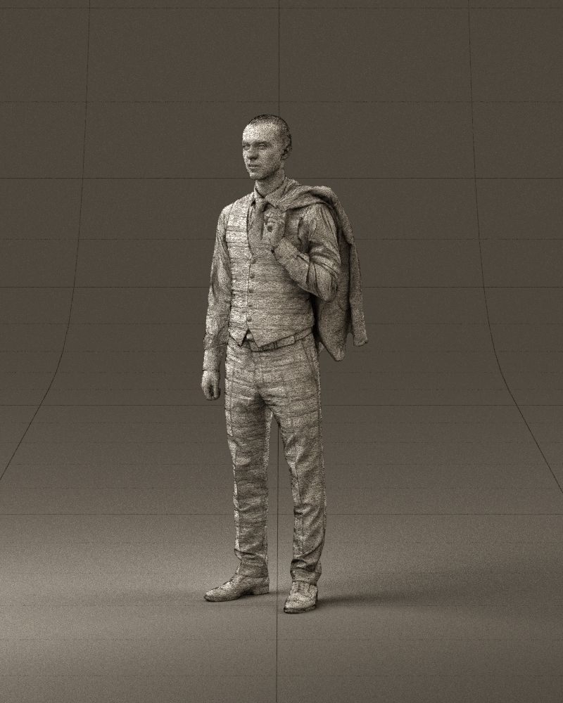 001055 man in gray three piece suit 3D Print Ready 3D print model_34