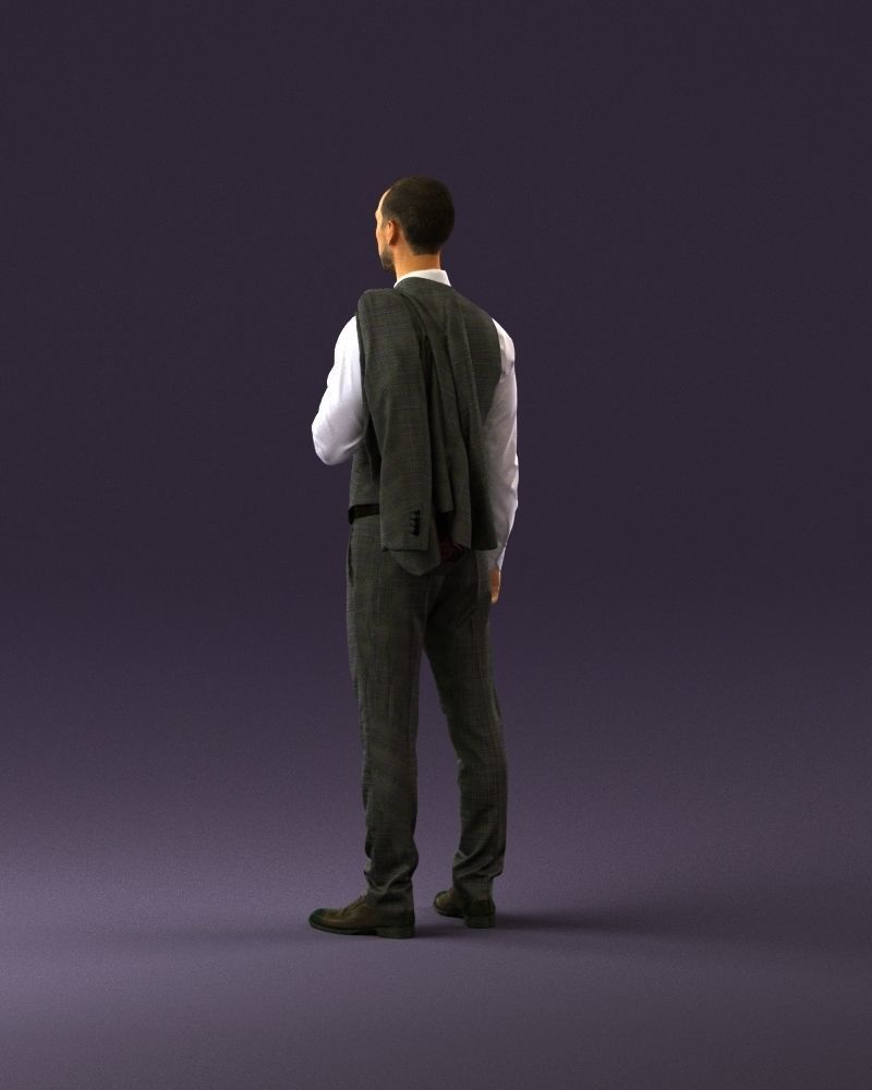 001055 man in gray three piece suit 3D Print Ready 3D print model_19