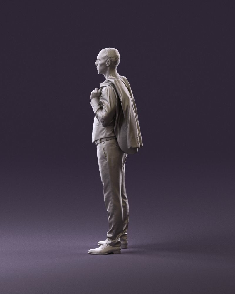 001055 man in gray three piece suit 3D Print Ready 3D print model_8
