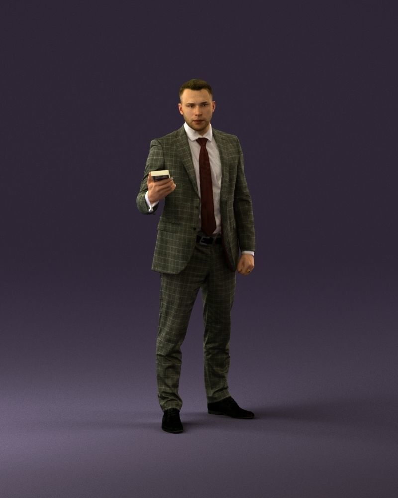 001056 businessman in darkgray suit money in hand 3D model_1