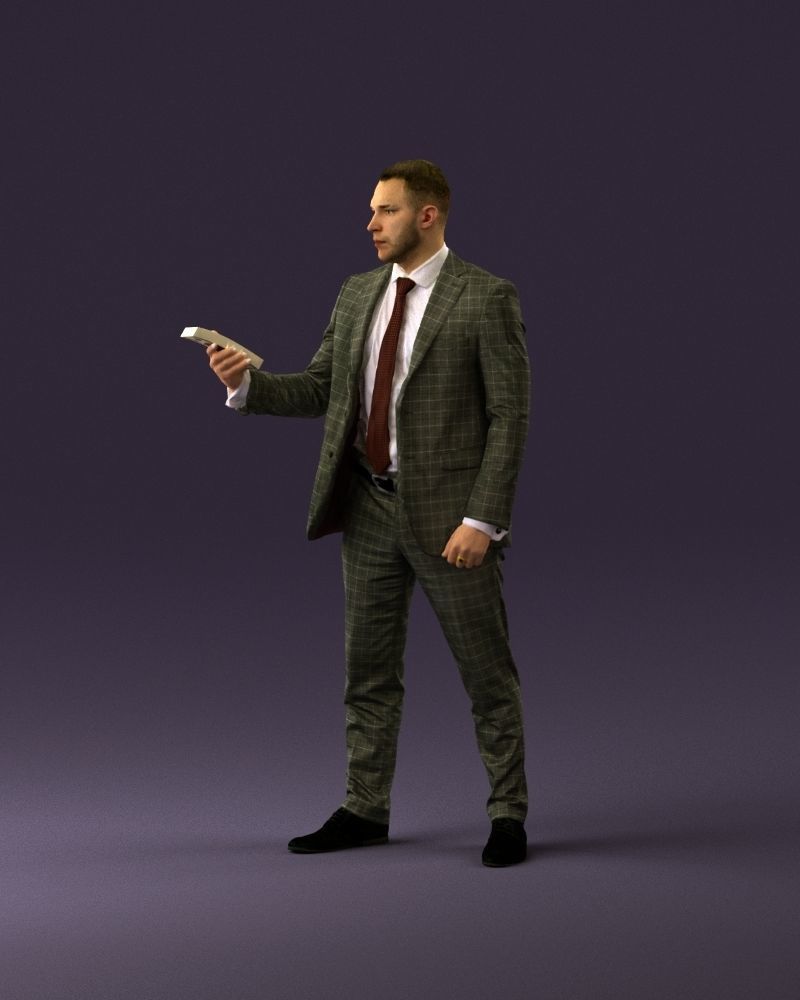 001056 businessman in darkgray suit money in hand 3D model_9