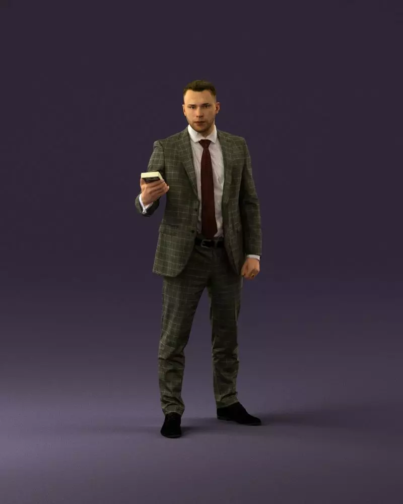 001056 businessman in darkgray suit money in hand 3D model_0