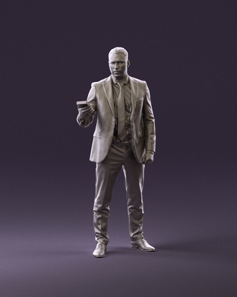 001056 businessman in darkgray suit money in hand 3D Print Ready 3D print model_11