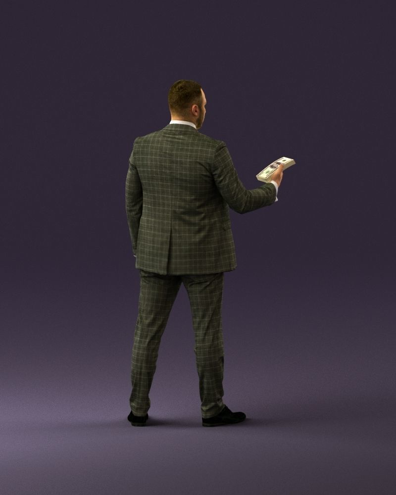 001056 businessman in darkgray suit money in hand 3D Print Ready 3D print model_17