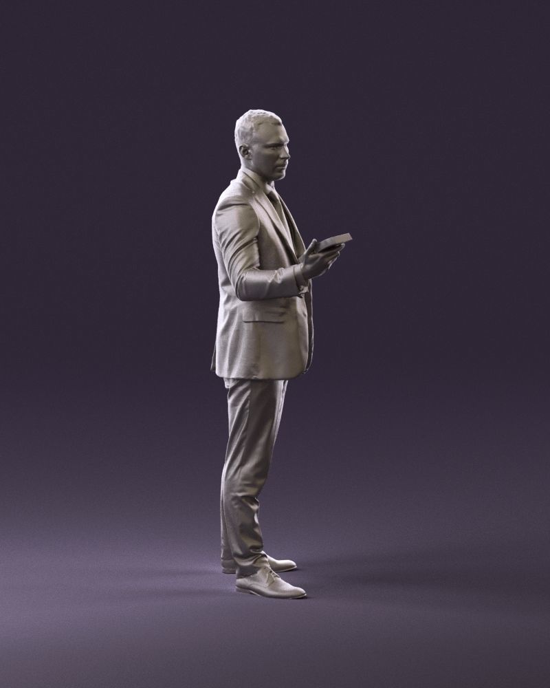 001056 businessman in darkgray suit money in hand 3D Print Ready 3D print model_2